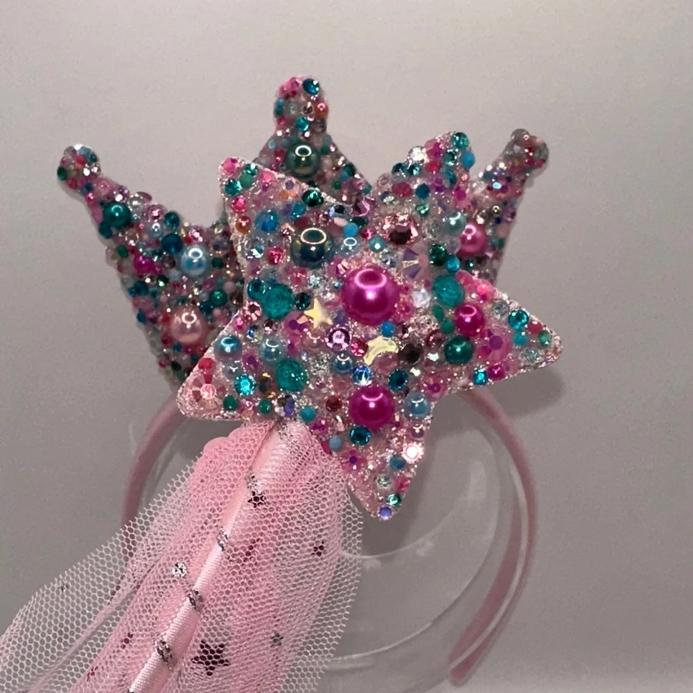 Princess Aurora Inspired Rhinestone Tiara Wand and Headband
